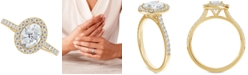 De Beers Forevermark Diamond Oval Halo Engagement Ring (1 ct. t.w.) in 14k Gold